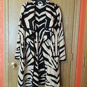 Animal print sweater coat